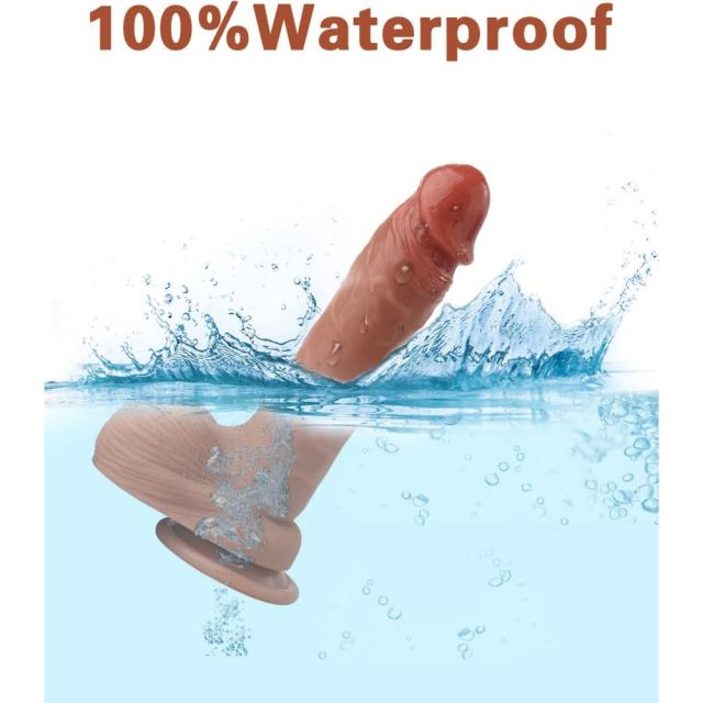8.27'' Light Brown Silicone Realistic Dildo with Balls and Strong Suction Cup