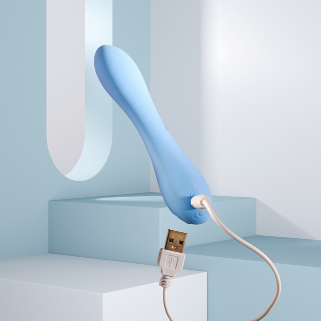 4.65'' 10-Mode Blue Rechargeable Waterproof Silicone Vibrator