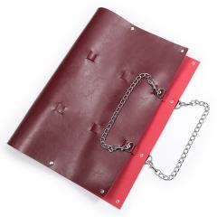 7-Piece Red/Black BDSM Bondage Set - Flogger/Cuffs/Paddle in Carry Bag