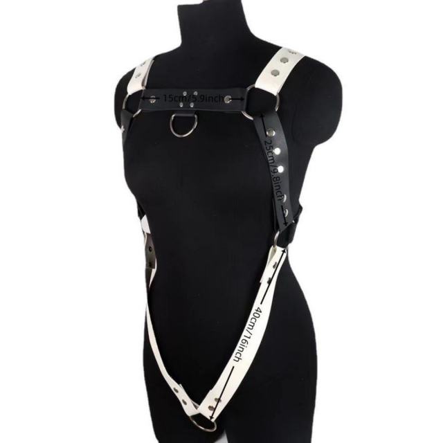 Adjustable PU Leather Chest Harness for Stage Performance