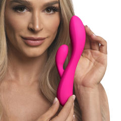 10-Mode Rechargeable Magenta Silicone Rabbit Vibrator Magnetic USB Charging