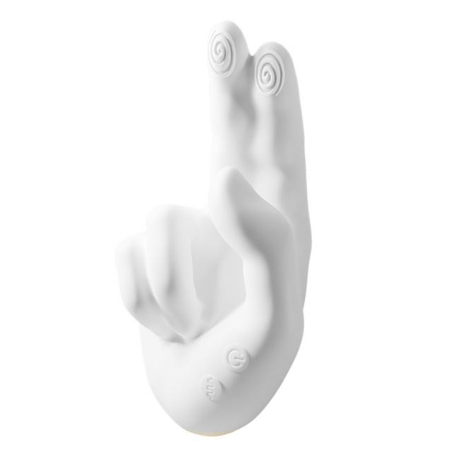 10-Mode Simulated Right-handed Rechargeable Waterproof Silicone G-spot Vibrator with Finger-Like Motion and Heating