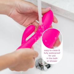 10-Mode Rechargeable Magenta Silicone Rabbit Vibrator Magnetic USB Charging