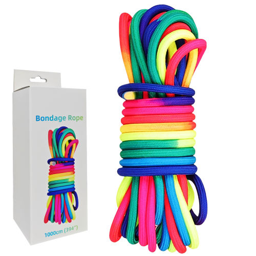 1000cm (394”) Rainbow Cotton Bondage Rope