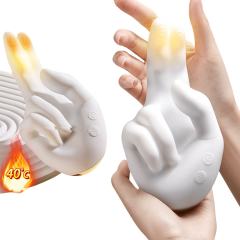 10-Mode Simulated Right-handed Rechargeable Waterproof Silicone G-spot Vibrator with Finger-Like Motion and Heating