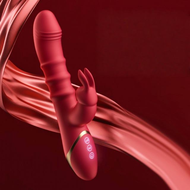 Dual Stimulation Rabbit Vibrator - 10 Vibration Modes & Smooth Pearl Sliding Shaft
