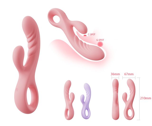 9-Mode Rechargeable Pink/Purple Silicone Rabbit Vibrator Type III