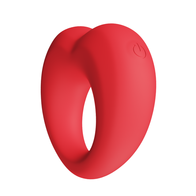 App-Controlled Red Vibrating Heart-Shaped Cock Ring with Remote Control