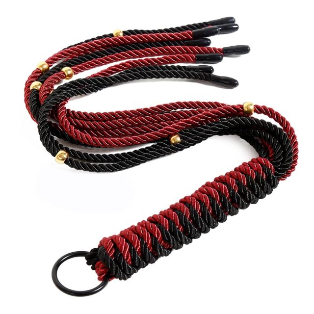 26.79'' Black & Red Soft BDSM Whip for Sensual Impact Play
