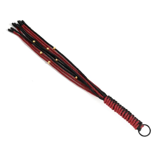 26.79'' Black & Red Soft BDSM Whip for Sensual Impact Play