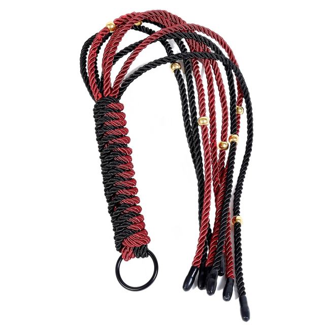 26.79'' Black & Red Soft BDSM Whip for Sensual Impact Play