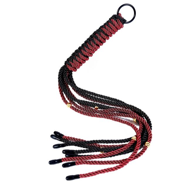 26.79'' Black & Red Soft BDSM Whip for Sensual Impact Play