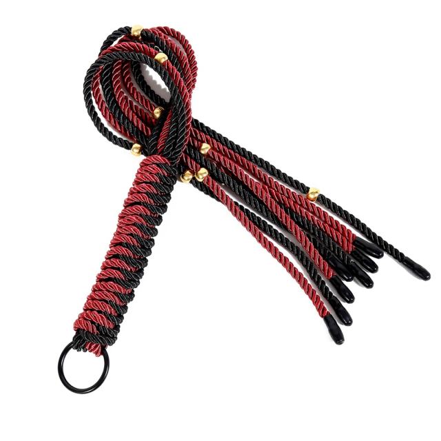 26.79'' Black & Red Soft BDSM Whip for Sensual Impact Play