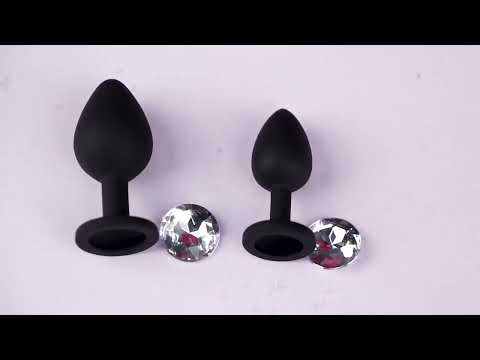 Customizable 10-Speed Black Remote Control Rechargeable Silicone Vibrating Anal Plug Set