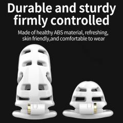 White ABS Male Chastity Cage Set – Includes 2 Cages, 5 Rings, and Locks