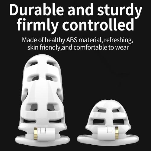 White ABS Male Chastity Cage Set – Includes 2 Cages, 5 Rings, and Locks