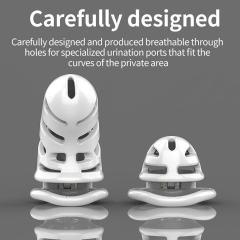 White ABS Male Chastity Cage Set – Includes 2 Cages, 5 Rings, and Locks