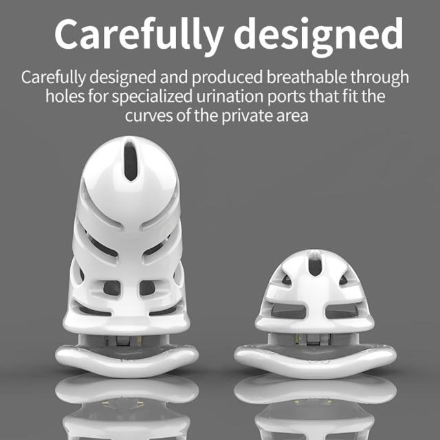 White ABS Male Chastity Cage Set – Includes 2 Cages, 5 Rings, and Locks