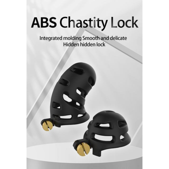Black ABS Male Chastity Cage Set – Includes 2 Cages, 5 Rings, and Locks