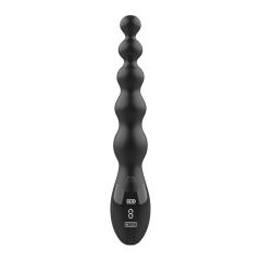 9.46'' 9-Mode Black Rechargeable Waterproof Silicone Vibrating Anal Beads with LED Display