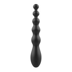 9.46'' 9-Mode Black Rechargeable Waterproof Silicone Vibrating Anal Beads with LED Display