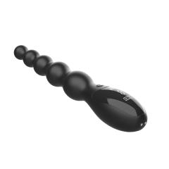 9.46'' 9-Mode Black Rechargeable Waterproof Silicone Vibrating Anal Beads with LED Display