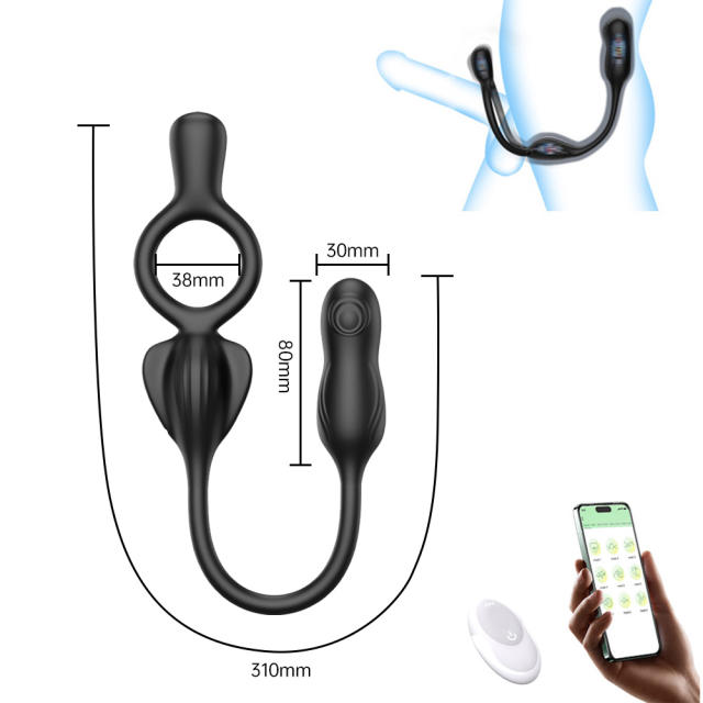3-in-1 App-Controlled Vibrating Butt Plug with Silicone Rings and Remote Control