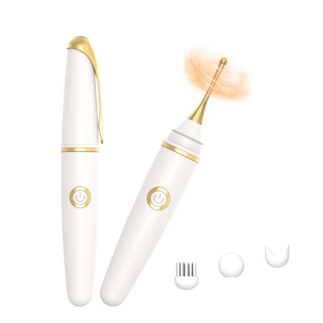 White Silicone Rechargeable Vibrator with Powerful Vibrating Function and Three Silicone Heads