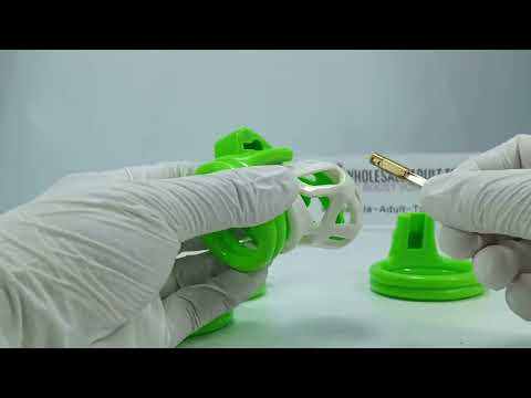Customizable White & Green ABS Male Chastity Cage