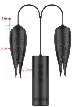 Silicone Black Vibrating Egg with stimulator (2 Sizes)