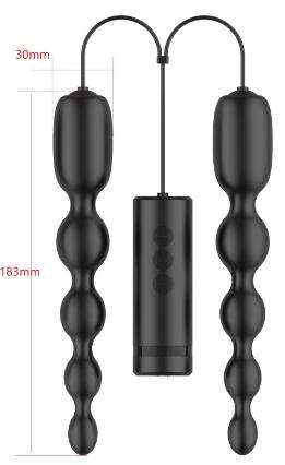 Silicone Black Vibrating Egg with stimulator (2 Sizes)