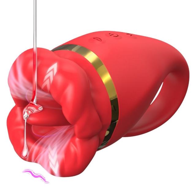 10-Mode Rechargeable Waterproof Silicone Vibrator with Tongue-Licking