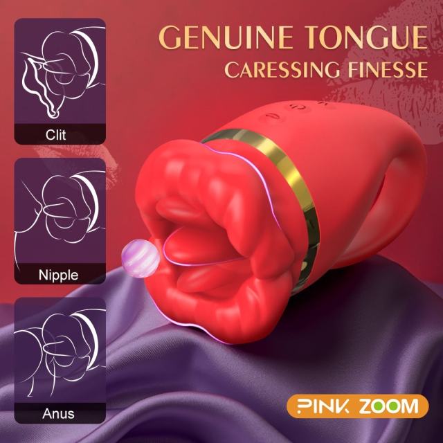 10-Mode Rechargeable Waterproof Silicone Vibrator with Tongue-Licking