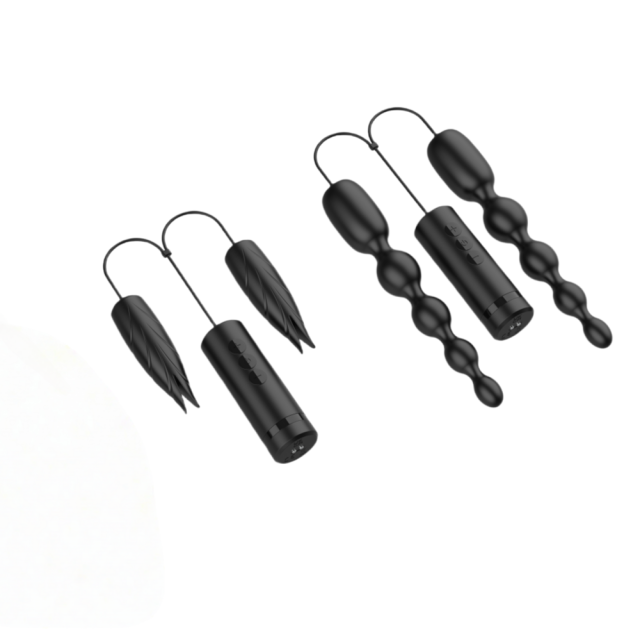 Silicone Black Vibrating Egg with stimulator (2 Sizes)