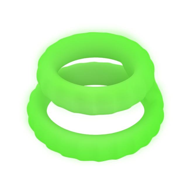Glow-in-the-Dark Silicone Double Cock Ring