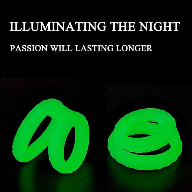 Glow-in-the-Dark Silicone Double Cock Ring
