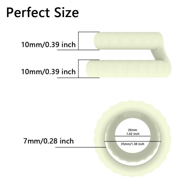 Glow-in-the-Dark Silicone Double Cock Ring