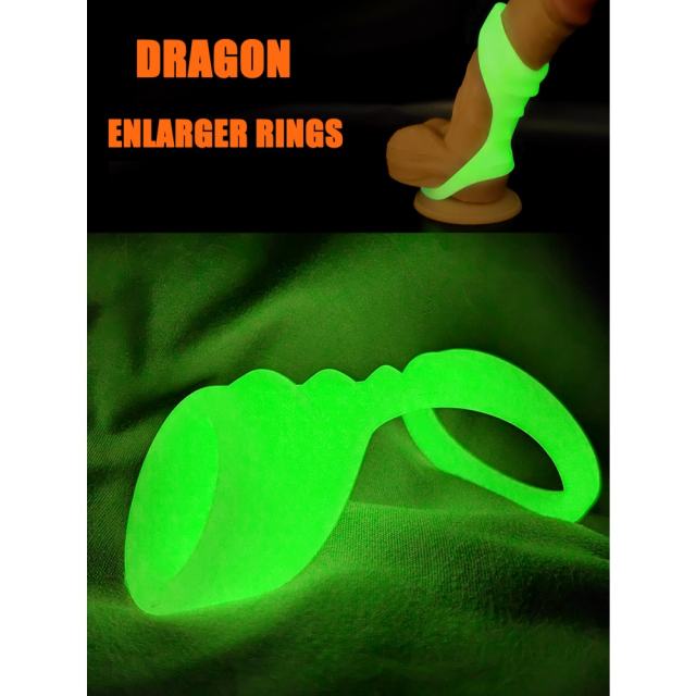 Glow-in-the-Dark Silicone Cock Ring with Built-in Sleeve