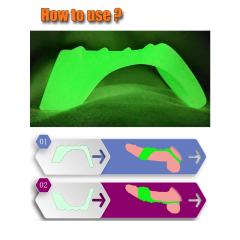 Glow-in-the-Dark Silicone Cock Ring with Built-in Sleeve