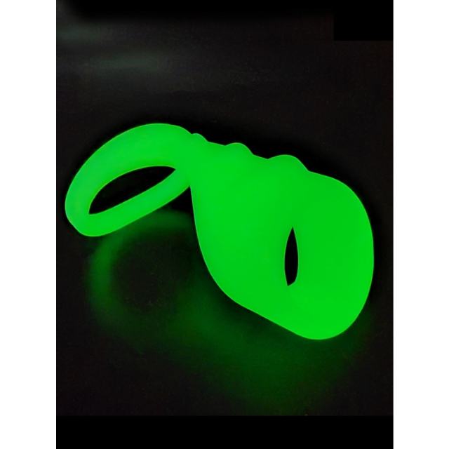 Glow-in-the-Dark Silicone Cock Ring with Built-in Sleeve
