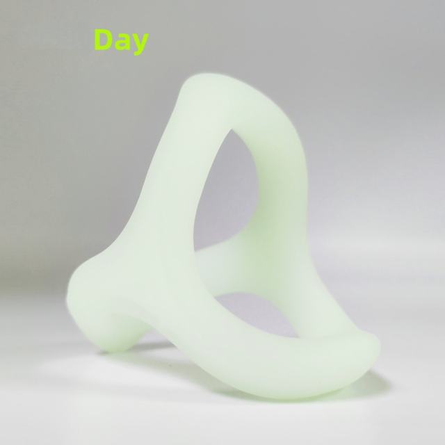 Glow-in-the-Dark Silicone Triple Cock Ring