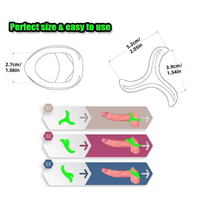 Glow-in-the-Dark Silicone Triple Cock Ring
