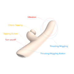 10 Speeds Silicone Rechargeable vibrator with Tapping and Finger Like Motion