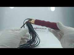 18.12 inch 10-Mode Wine Red Rechargeable Waterproof Vibrating Silicone Whip with Textured Handle