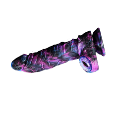 8.67 inch Monster-Inspired Fantasy Dildo with Dual-Eyed Base – Blue & Purple Silicone Design