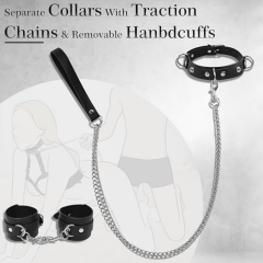 Adjustable Chest Harness Bondage Set with Collar, Handcuffs & Leash – Black Fetish Restraint Kit