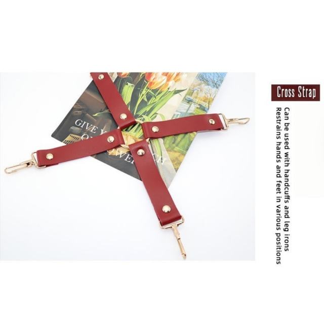11-Piece Wine Red BDSM Bondage Set with Organizer Pouch