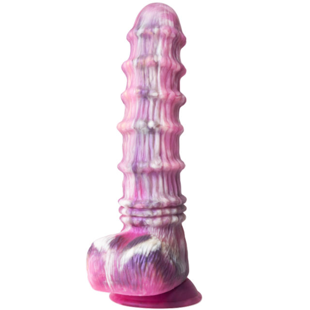 11 Inch 8-Mode Multicolor Extra-Large Multicolor Remote-Controlled Vibrating Silicone Dildo with Beaded Design and Strong Suction Cup