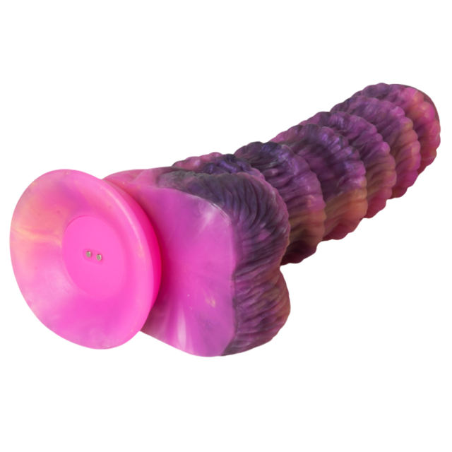11 Inch 8-Mode Multicolor Extra-Large Multicolor Remote-Controlled Vibrating Silicone Dildo with Beaded Design and Strong Suction Cup