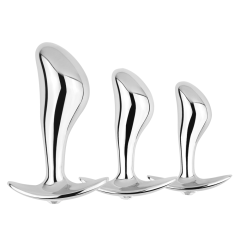 3-Piece Metal Anal Plug Set with Gift Box